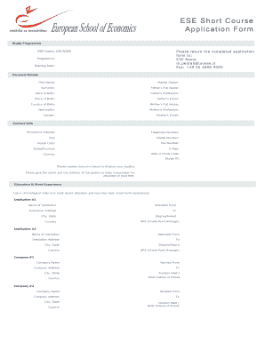 European School of Economics Application Form