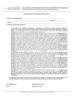 Copyright Transfer Agreement