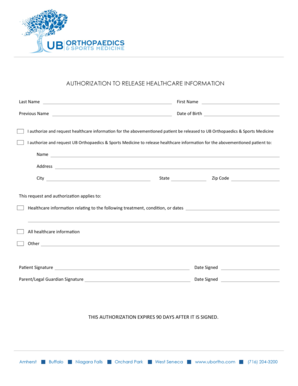 Authorization to Release Healthcare Information