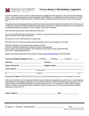 Forever Buckeye Ohio Residency Application