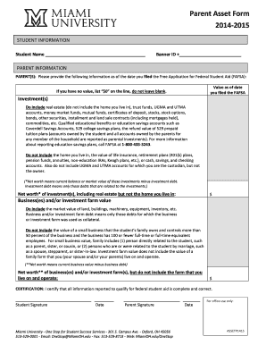 Parent Asset Form