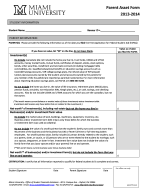 Parent Asset Form