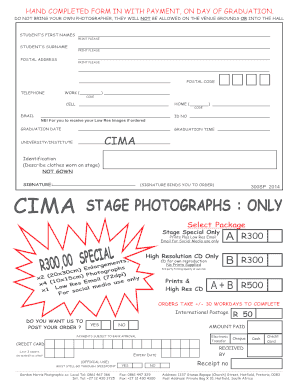 Graduation Photo Order Form
