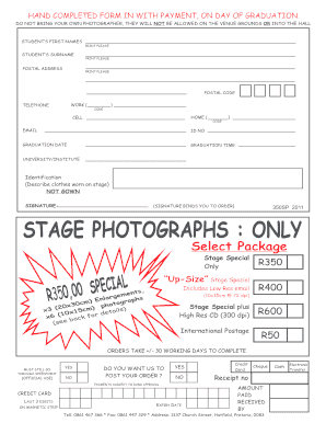 Graduation Photo Order Form