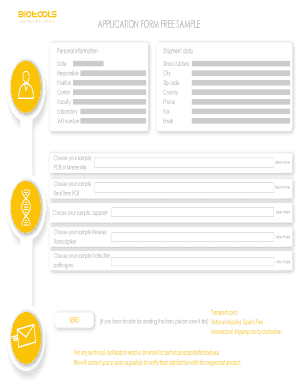 Biotools Sample Application Form