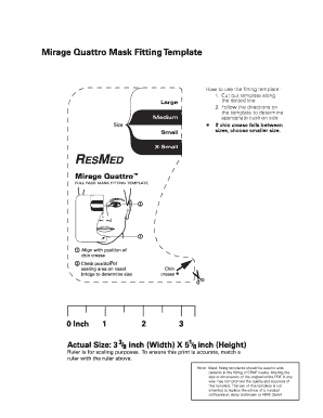 Mirage Quattro Mask Fitting Template
