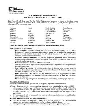 U.S. Financial Life Insurance Application