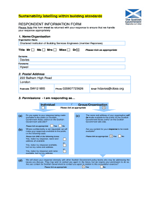 Sustainability Labelling Consultation Form