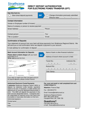 Direct Deposit Authorization Form