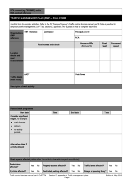 Traffic Management Plan Form