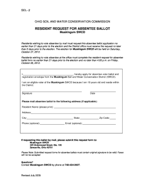 Ohio Absentee Ballot Request Form