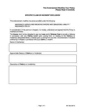 Insurance Policy Endorsement