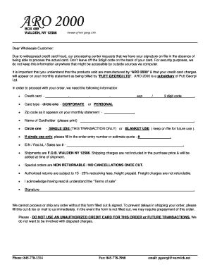 Credit Card Authorization Form