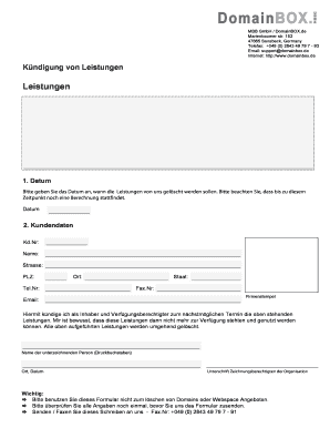Kündigung von Leistungen