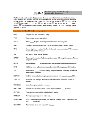 ARRL Emergency and Routine Message Templates