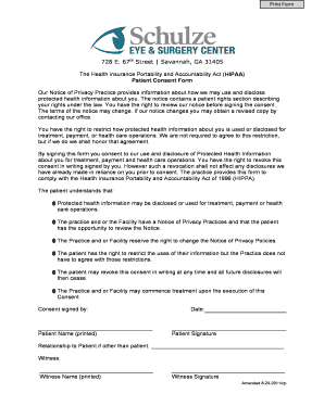 HIPAA Patient Consent Form