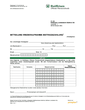 MITTEILUNG WIEDERAUFNAHME BEITRAGSZAHLUNG