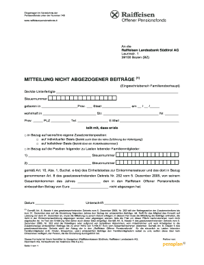 Mitteilung nicht abgezogener Beiträge
