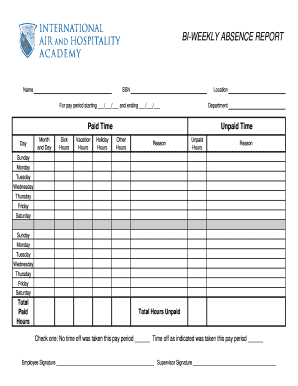Bi-Weekly Absence Report