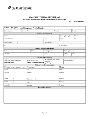 Medical Management Program Referral Form