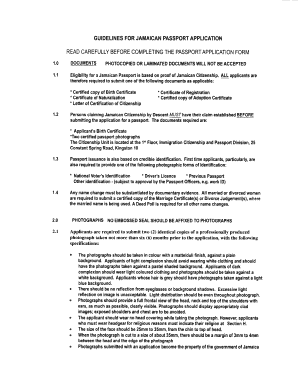Jamaican Passport Application Form