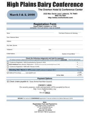 2016 HPDC Registration Only - highplainsdairyorg