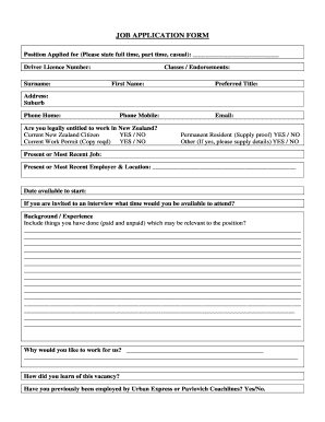 Job Application Form
