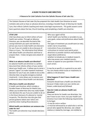 Utah Catholic Advance Health Care Directive