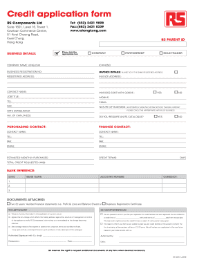 printable free credit application