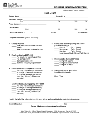Student Information Form