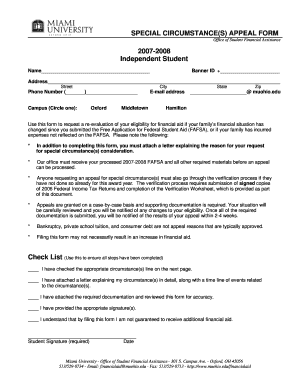 Special Circumstance Appeal Form