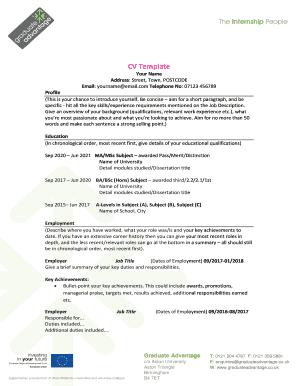 CV Template - Graduate Advantage Home - graduateadvantage co