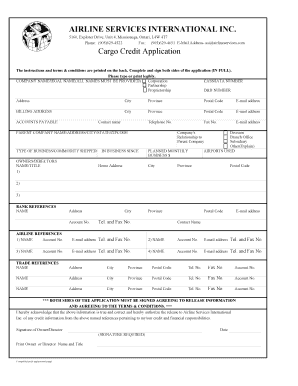 Cargo Credit Application