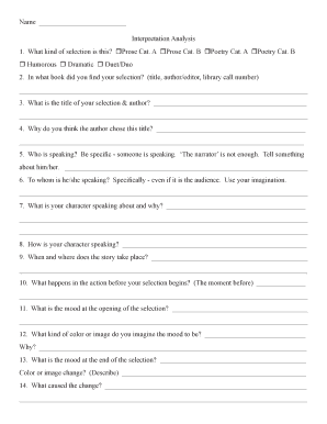 Interpretation Analysis Form