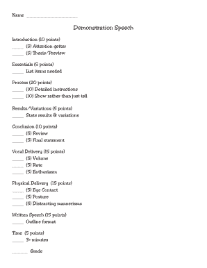 Speech Evaluation Form
