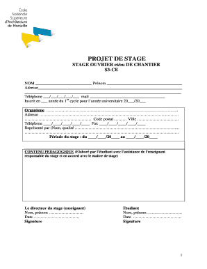 Projet de stage