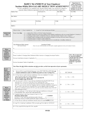 2014 Section 403(b) Salary Reduction Agreement