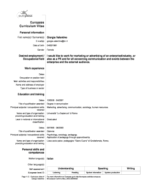 Europass Curriculum Vitae