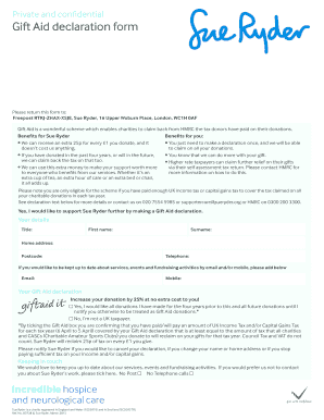UK Gift Aid Declaration Form