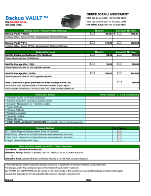 Backup Vault Service Agreement