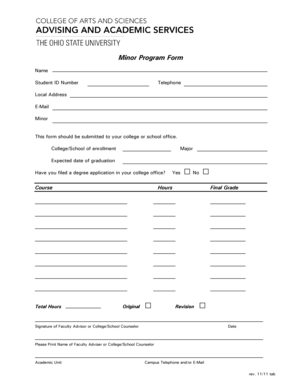 Minor Program Form