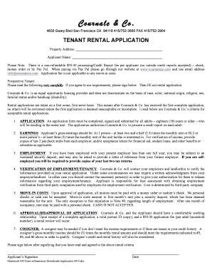 Tenant Rental Application