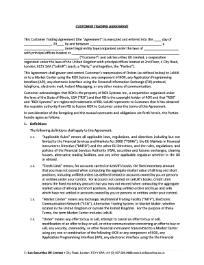 Customer Trading Agreement