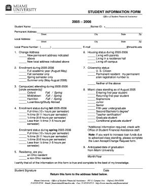 Student Information Form
