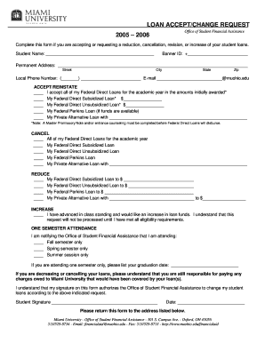 Loan Accept/Change Request Form