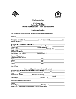 Rental Application Form