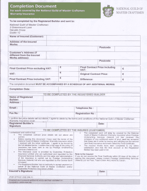 National Guild of Master Craftsmen Completion Document