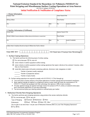 NESHAP Compliance Notification for Paint Stripping and Surface Coating