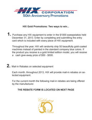 HIX Mail-in Rebate Form