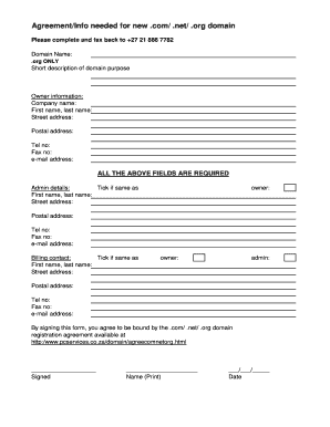 Domain Registration Agreement